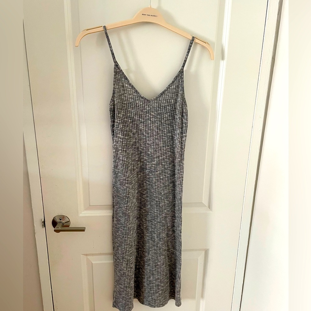 Express Grey Pleated Dress